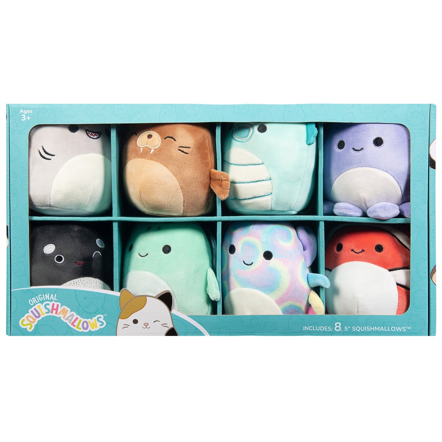 5-inch Squishmallows, Sea Animal Theme, 8-pack