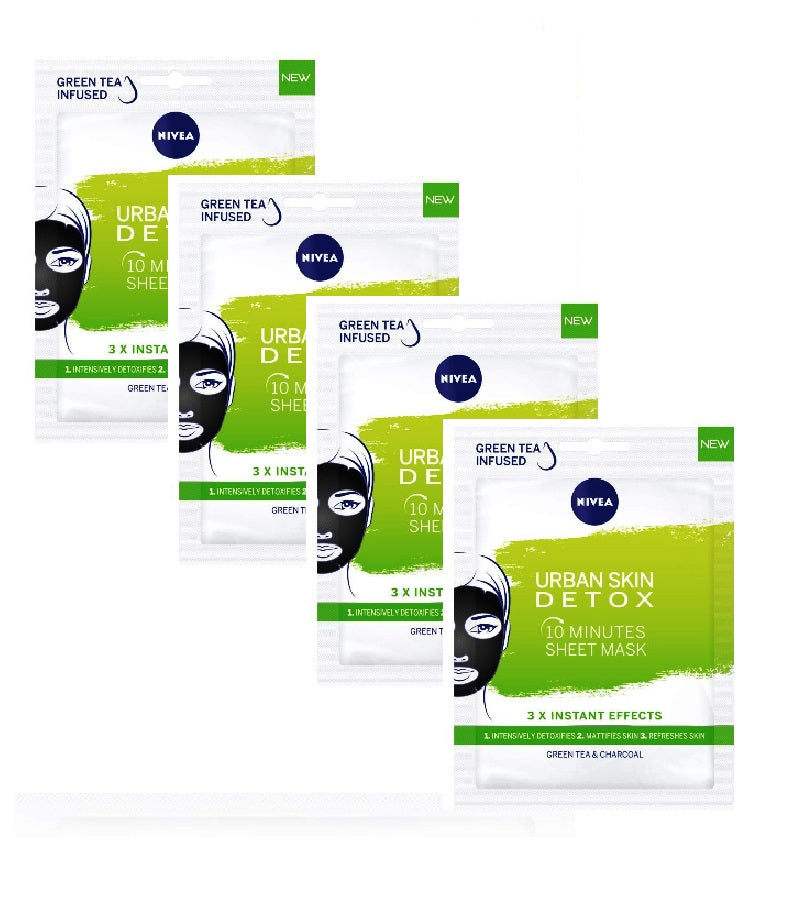 4xPackNivea Urban Skin Detox Cleansing Mask with Activated Charcoal